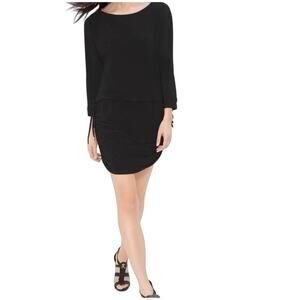White House Black Market Black Convertible Drawstring Mini Dress - Size XS